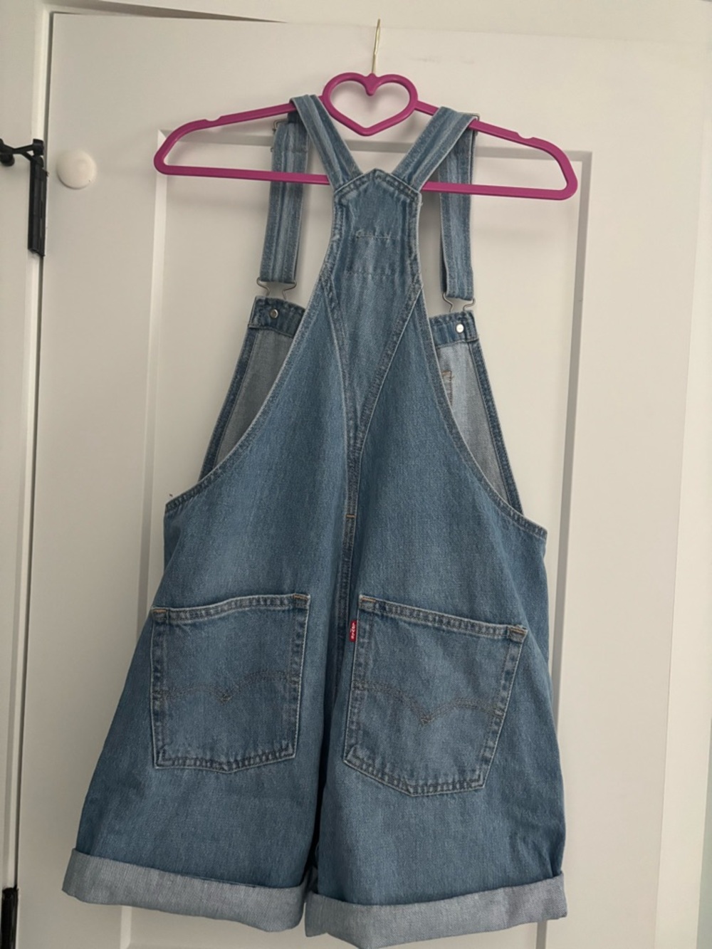 Levi’s Light Wash Denim Short Overalls